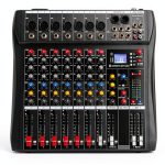DX Audio Mixer 8-Channel DJ Mixer with Bluetooth and USB Compatibility-0