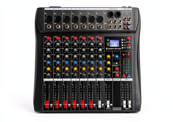 DX Audio Mixer 8-Channel DJ Mixer with Bluetooth and USB Compatibility-0