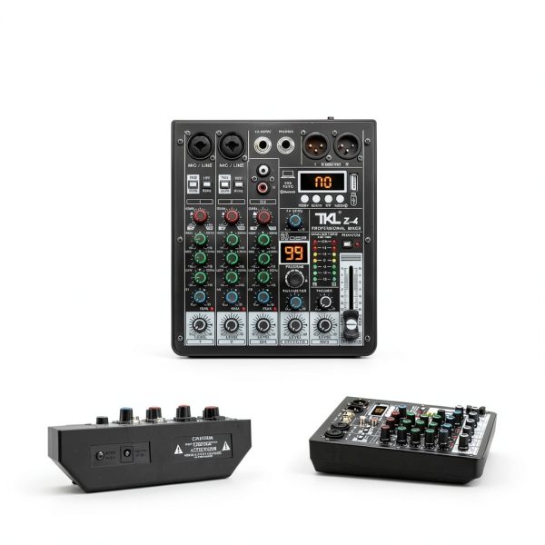 Z4 DJ Mixer 4-Channel Audio Mixer with 48V Phantom Power and Bluetooth-6