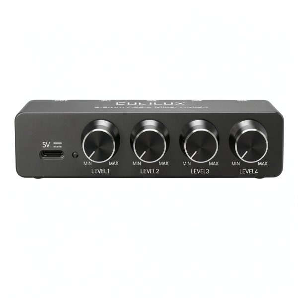 Cubilux P26 Mini Audio Mixer 4‑in‑1 Aluminum USB‑C Powered 4‑Channel-3