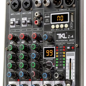 Z4 DJ Mixer 4-Channel Audio Mixer with 48V Phantom Power and Bluetooth-0