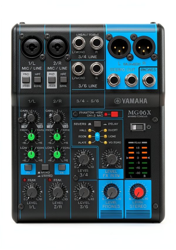DJ Mixer MG06X 6-Channel Analog Mixer Black 6-Input-0