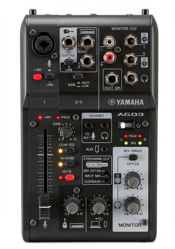 AG Live Streaming Mixer 3-Channel Interface with DSP – Black AG03MK2-0