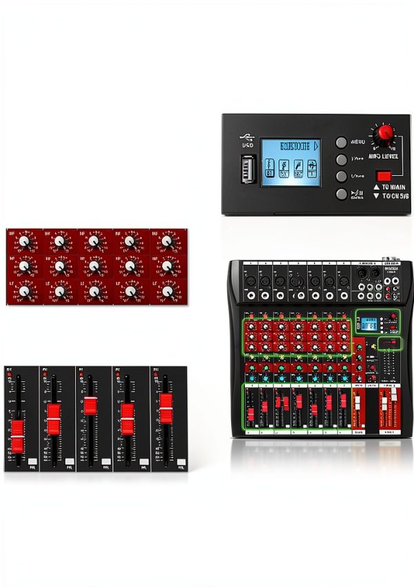 DJ Mixer CT Ultra Thin Bluetooth 8 Channel Audio Display-6