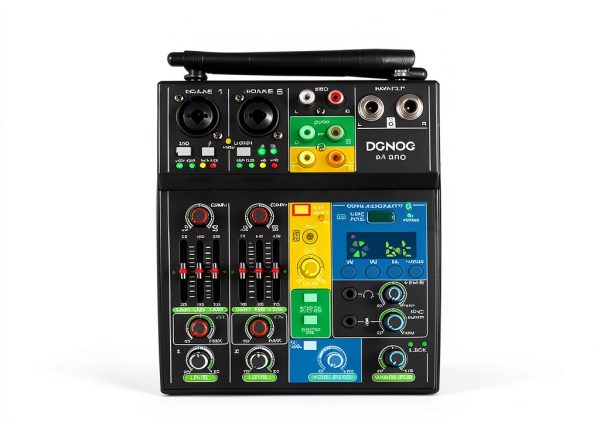 R4 PRO 4-Channel Audio Mixer with Dual Wireless Mics and Bluetooth-8