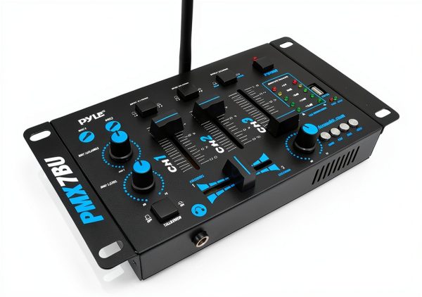 Pyle 3-Channel Bluetooth DJ Mixer PMX7BU Portable Wireless Controller-0