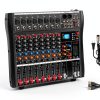 DX Audio Mixer 8-Channel DJ Mixer with Bluetooth and USB Compatibility-7