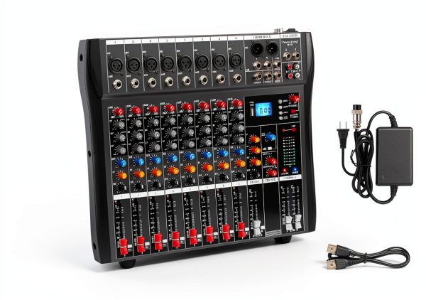 DX Audio Mixer 8-Channel DJ Mixer with Bluetooth and USB Compatibility-7