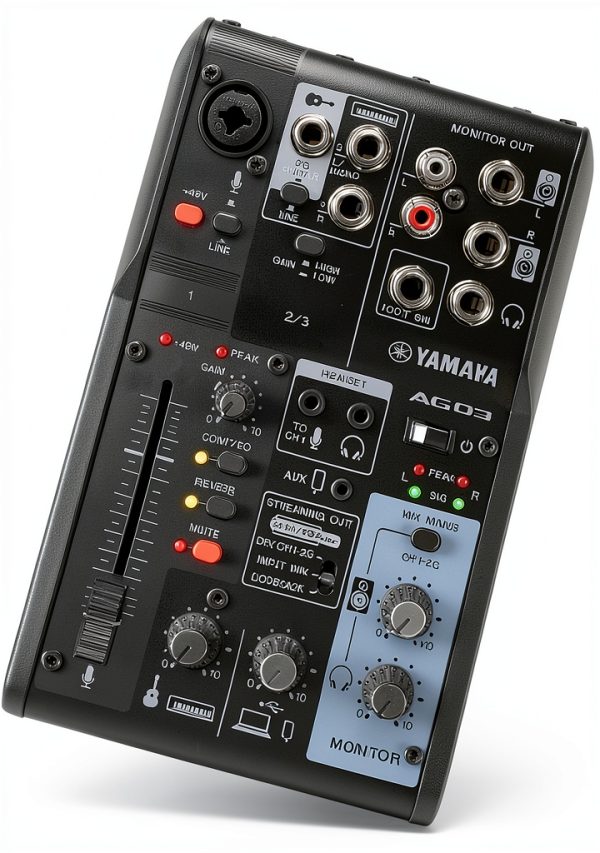 AG Live Streaming Mixer 3-Channel Interface with DSP – Black AG03MK2-2