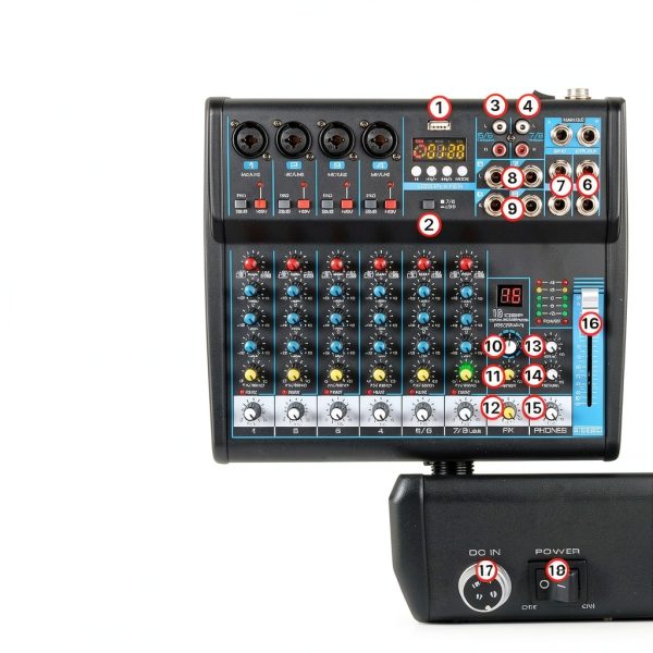 Pioneer DJ Mixer PMXU83BT 6 Channel Bluetooth Black-1
