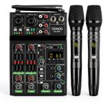 R4 PRO 4-Channel Audio Mixer with Dual Wireless Mics and Bluetooth-0