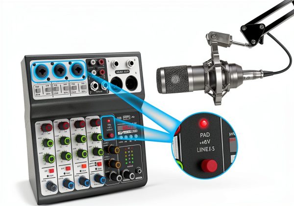 SoundPro 5 Channel Mini Mixer with Bluetooth USB and 48V Phantom-4