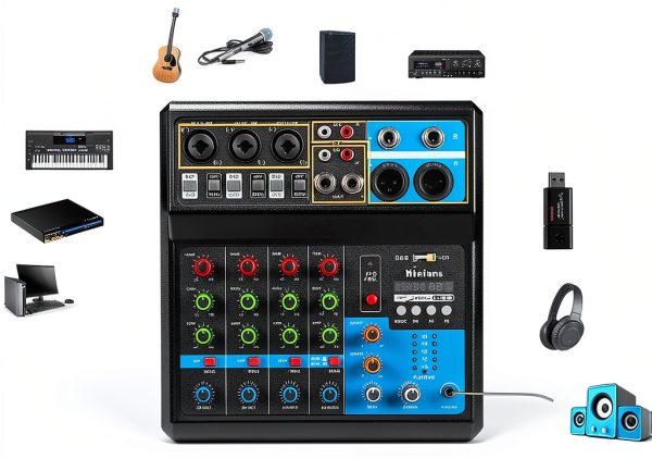 M-Audio M-5 USB DJ Mixer with XLR Inputs, 3‑Band EQ, Portable Build-6