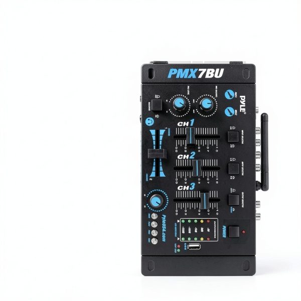 Pyle 3-Channel Bluetooth DJ Mixer PMX7BU Portable Wireless Controller-2