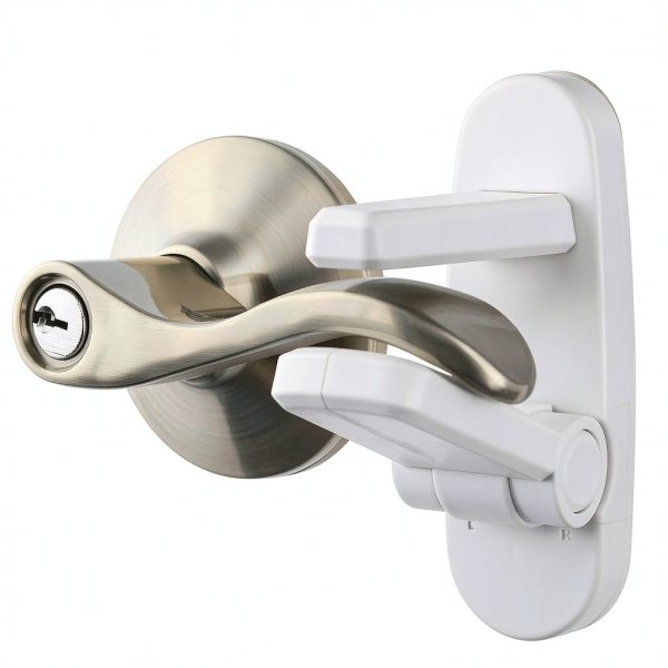 Door Lever Lock 3 Pack Toddler Proof ABS Guard with 3M Adhesive-0