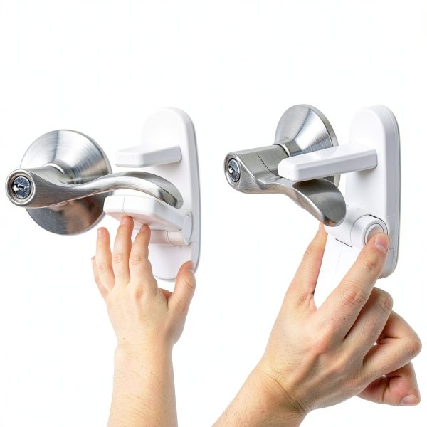 Door Lever Lock 3 Pack Toddler Proof ABS Guard with 3M Adhesive-6