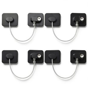Refrigerator Locks YEYA 4 Pack Black Baby Proof Cabinet Locks-0