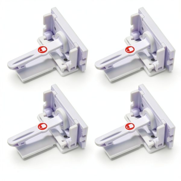 Safety 1st - Secure-to-Explore Adhesive Cabinet Locks Baby Proofing, Child Locks for Cabinets and Drawers (4 Locks), White-1