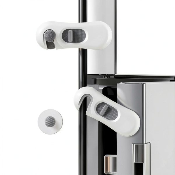 Child Proof Refrigerator Lock NiceTCU 5-Pack White 3M Adhesive-0