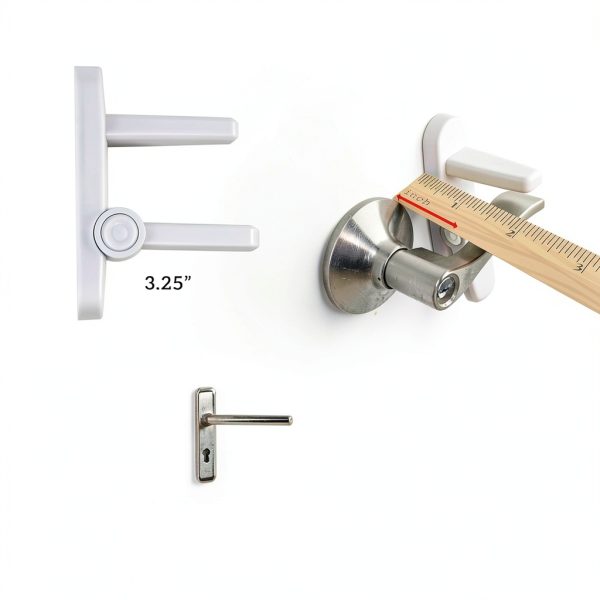 Door Lever Lock 3 Pack Toddler Proof ABS Guard with 3M Adhesive-4