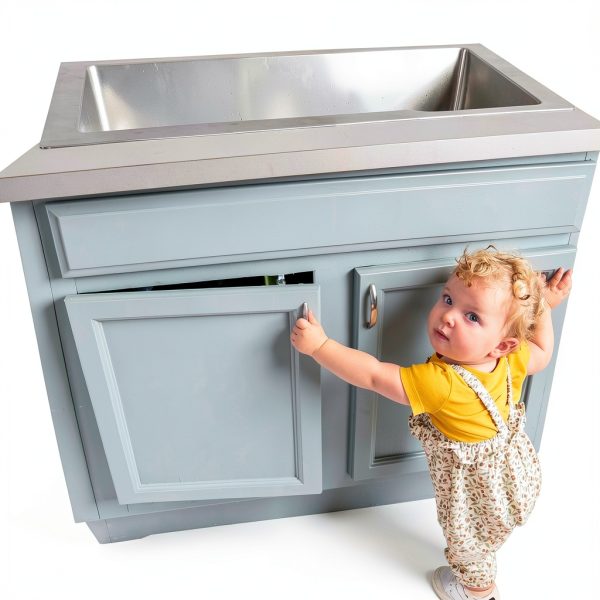 Safety 1st - Secure-to-Explore Adhesive Cabinet Locks Baby Proofing, Child Locks for Cabinets and Drawers (4 Locks), White-5