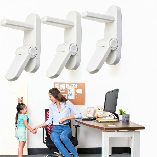 Door Lever Lock 3 Pack Toddler Proof ABS Guard with 3M Adhesive-5