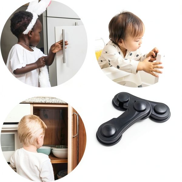 Cabinet Locks KongNai 4 Pack Latches with Adhesive for Drawers-5