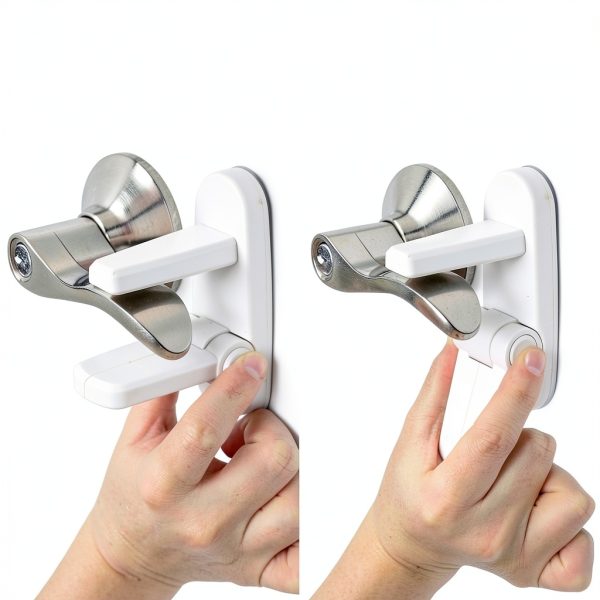 Door Lever Lock 3 Pack Toddler Proof ABS Guard with 3M Adhesive-1
