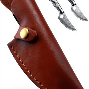 6 Inch Leather Knife Sheath for Matsato Knives, Universal Brown-0