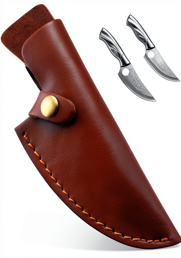 6 Inch Leather Knife Sheath for Matsato Knives, Universal Brown-0