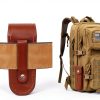 Pocket Knife Sheath, 5" Folding Pocket EDC Knife Case, Portable Pouch Knife Leather Holster with Snap Closure and Belt Loop, Accessory for Outdoor Climbing, Camping, Cycling and Hiking, Brown-2