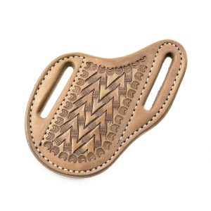 Leather Sheath, Slanted Pancake/ Tooled /Belt /Trapper Knife Sheath,TAN-0