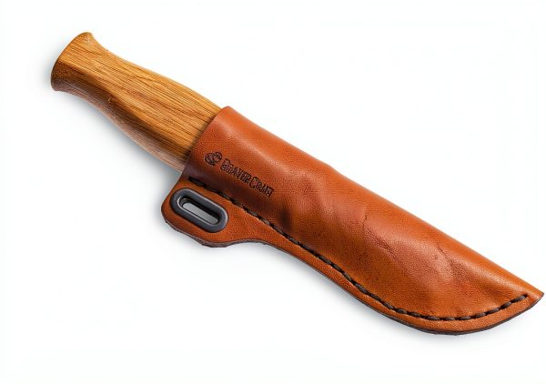 BeaverCraft Knife Leather Sheath SH1 6" x 2.4" - Genuine Leather Case for Fixed Blade Knives - Brown Knife Sheath - Knives Holster Fits up to 3.5"-3