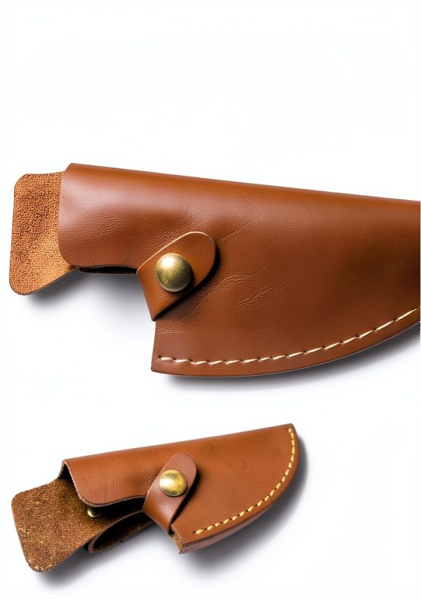 6 Inch Leather Knife Sheath for Matsato Knives, Universal Brown-4