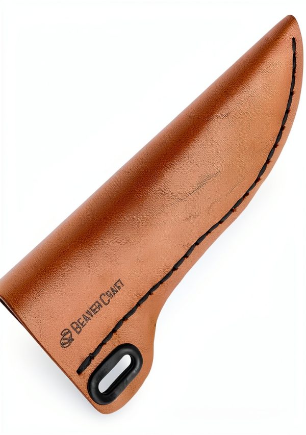BeaverCraft Knife Leather Sheath SH1 6" x 2.4" - Genuine Leather Case for Fixed Blade Knives - Brown Knife Sheath - Knives Holster Fits up to 3.5"-0