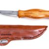 BeaverCraft Knife Leather Sheath SH1 6" x 2.4" - Genuine Leather Case for Fixed Blade Knives - Brown Knife Sheath - Knives Holster Fits up to 3.5"-7