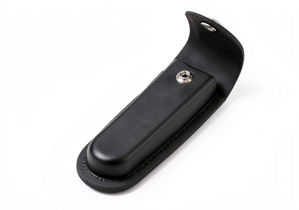Pocket Knife Sheath, 5" Folding Pocket EDC Knife Case, Portable Pouch Knife Leather Holster with Snap Closure and Belt Loop, Accessory for Outdoor Climbing, Camping, Cycling and Hiking, Black-1