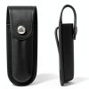 Pocket Knife Sheath, 5" Folding Pocket EDC Knife Case, Portable Pouch Knife Leather Holster with Snap Closure and Belt Loop, Accessory for Outdoor Climbing, Camping, Cycling and Hiking, Black-4