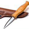 BeaverCraft Knife Leather Sheath SH1 6" x 2.4" - Genuine Leather Case for Fixed Blade Knives - Brown Knife Sheath - Knives Holster Fits up to 3.5"-6
