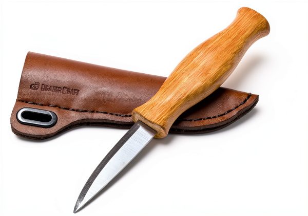 BeaverCraft Knife Leather Sheath SH1 6" x 2.4" - Genuine Leather Case for Fixed Blade Knives - Brown Knife Sheath - Knives Holster Fits up to 3.5"-6