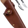 6 Inch Leather Knife Sheath, Japanese Knife Cover for Matsato Huusk Knives, Professional Chef Kitchen Knives Protector, Hunting Outdoor Camping Gear for Men Women, Soft Leather Sheath-0