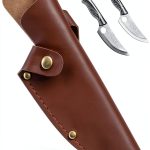6 Inch Leather Knife Sheath, Japanese Knife Cover for Matsato Huusk Knives, Professional Chef Kitchen Knives Protector, Hunting Outdoor Camping Gear for Men Women, Soft Leather Sheath-0