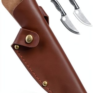6 Inch Leather Knife Sheath, Japanese Knife Cover for Matsato Huusk Knives, Professional Chef Kitchen Knives Protector, Hunting Outdoor Camping Gear for Men Women, Soft Leather Sheath-0