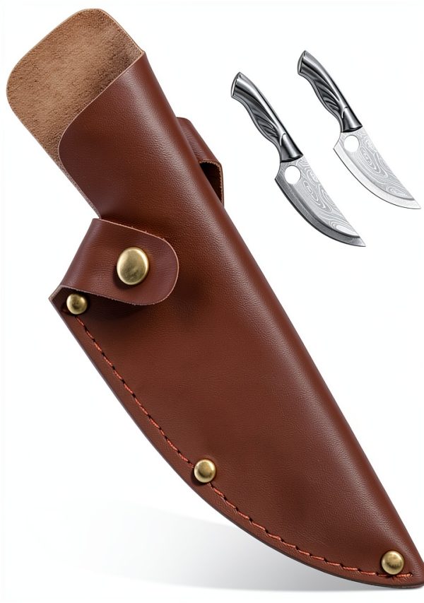 6 Inch Leather Knife Sheath, Japanese Knife Cover for Matsato Huusk Knives, Professional Chef Kitchen Knives Protector, Hunting Outdoor Camping Gear for Men Women, Soft Leather Sheath-0
