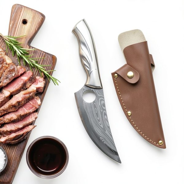 6 Inch Leather Knife Sheath, Japanese Knife Cover for Matsato Huusk Knives, Professional Chef Kitchen Knives Protector, Hunting Outdoor Camping Gear for Men Women, Soft Leather Sheath-2