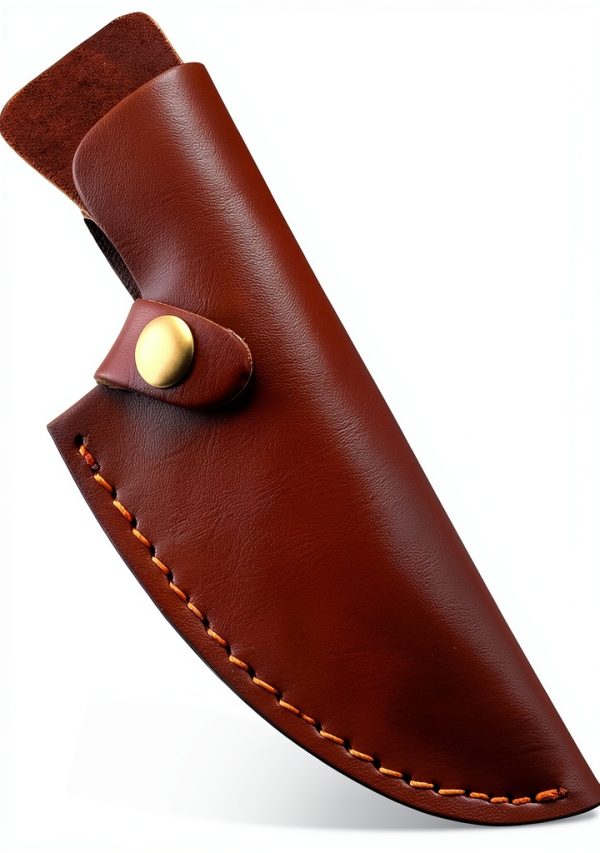 6 Inch Leather Knife Sheath for Matsato Knives, Universal Brown-5