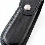 Pocket Knife Sheath, 5" Folding Pocket EDC Knife Case, Portable Pouch Knife Leather Holster with Snap Closure and Belt Loop, Accessory for Outdoor Climbing, Camping, Cycling and Hiking, Black-0