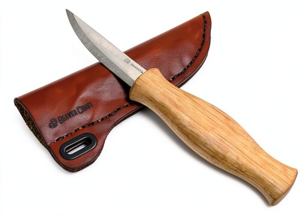 BeaverCraft Knife Leather Sheath SH1 6" x 2.4" - Genuine Leather Case for Fixed Blade Knives - Brown Knife Sheath - Knives Holster Fits up to 3.5"-4