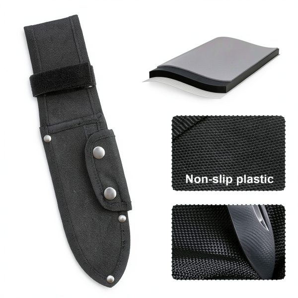 Universal Knife Sheath,Oxford Chef Knife Sheaths for Fixed Blade Knives, Knife Scabbard Cover, Shop Knife Sheath Knives Sleeves Case Edge Guards Blade Protectors for Outdoor (Black, 5.5 x 2 Inch)-3