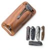 Horizontal Carry Knife, Leather Belt Knife Sheath for Everyday Carry, Knife Belt Holder Accessories, Knife Holster for Leatherman, EDC Belt Pouch for Pocket Folding Knives-4